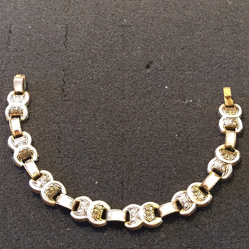 Vintage damascene panel bracelet
